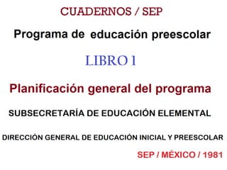 Programa educacion preescolar 1981