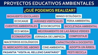 PASANTIA “VISITA AL RELLENO SANITARIO”
PROYECTOS EDUCATIVOS AMBIENTALES
 
