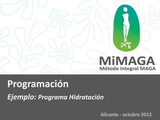 Programación
Ejemplo: Programa Hidratación

                            Alicante - octubre 2012
 