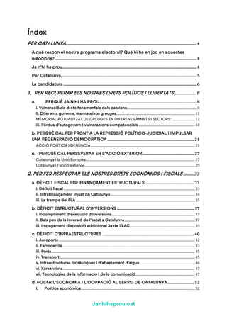 Janhihaprou.cat
Índex
PER CATALUNYA..........................................................................................
