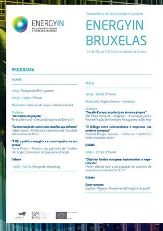 Programa Conferência EnergyIN Bruxelas