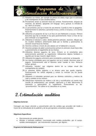 Programa estimulacionmultisensorial | PDF