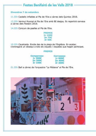 Programa Fiestas Benifairó 2018