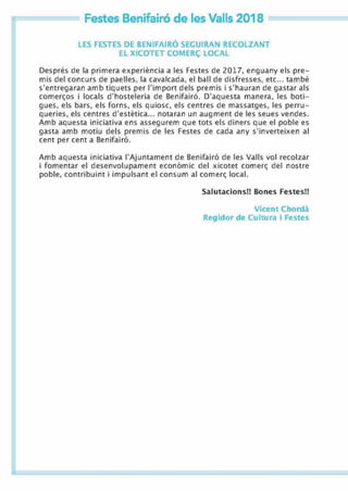 Programa Fiestas Benifairó 2018