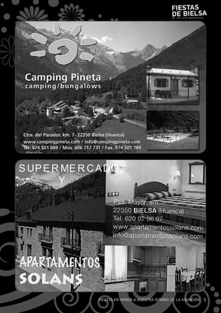 Fiestas
                                  de Bielsa
                                  DEL 13 AL 15 DE AGOSTO DE 2010




fiESTAS En HOnOr A nuESTrA SEñOrA DE LA ASunciÓn                   5
 