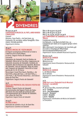 Programa de la Festa Major de Sabadell 2022