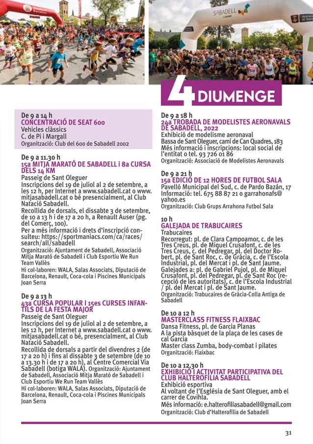 Programa Festa Major de Sabadell 2022