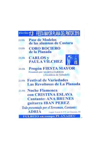 Programa fm la plana del pintor 2019
