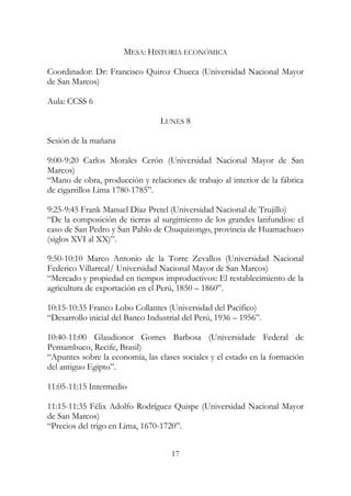 Programa general del VII Congreso Nacional de Historia 2016 | PDF