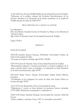 Programa general del VII Congreso Nacional de Historia 2016 | PDF