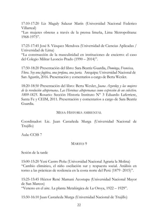 Programa general del VII Congreso Nacional de Historia 2016 | PDF