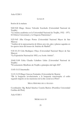 Programa general del VII Congreso Nacional de Historia 2016 | PDF