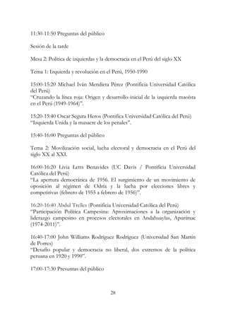 Programa general del VII Congreso Nacional de Historia 2016 | PDF