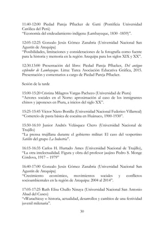 Programa general del VII Congreso Nacional de Historia 2016 | PDF