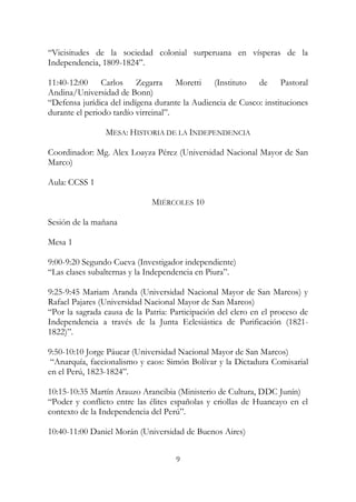 Programa general del VII Congreso Nacional de Historia 2016 | PDF
