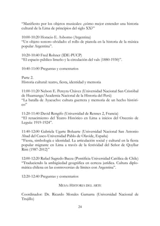 Programa general del VII Congreso Nacional de Historia 2016