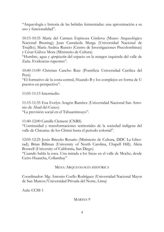 Programa general del VII Congreso Nacional de Historia 2016