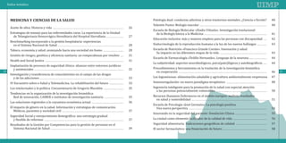 Índice temático



                                                                                                                                                                                                                                                                   Patología dual: conductas adictivas y otros trastornos mentales. ¿Ciencia o ficción?                                                                                                                                                     40
                                                                                                                                                                                                                                                                   Valentín Fuster. Biología vascular .......................................................................................................................................................                                               40
       Aceite de oliva. Historia y vida                                                                                                                                                                                                                       26
                                                                                                                                                                                                                                                                   Escuela de Biología Molecular «Eladio Viñuela». Investigación traslacional:
       Estrategias de manejo para las enfermedades raras. La experiencia de la Unidad
       MEDICINA Y CIENCIAS DE LA SALUD


                                                                                                                                                                                                                                                                     de la Biología básica a la Medicina .............................................................................................................................................                                                      41
                                                                                           ................................................................................................................................................................



         de Telangiectasia Hemorrágica Hereditaria del Hospital Sierrallana .......................................                                                                                                                                           27
                                                                                                                                                                                                                                                                   Educación inclusiva: más y mejores empleos para las personas con discapacidad                                                                                                                                                            42
       Benchmarking incorporado a la gestión hospitalaria: experiencias
         en el Sistema Nacional de Salud ....................................................................................................................................................                                                                 28   Endocrinología de la reproducción humana a la luz de los nuevos hallazgos                                                                                                                                                                43
                                                                                                                                                                                                                                                                                                                                                                                                                                                                                                 .......




       Tabaco, economía y salud: avanzando hacia una sociedad sin humo                                                                                                                                                                                        28   Escuela de Nutrición «Francisco Grande Covián». Innovación y salud.
                                                                                                                                                                                                                                                                                                                                                                                                                                                                                   .....................



                                                                                                                                                                                                                                                                     Su impacto en las diferentes etapas de la vida ..........................................................................................................                                                                              43
       Gestión de riesgos, genética y eficiencia sanitaria: un rompecabezas por resolver .......                                                                                                                                                              31
                                                                                                                                                                                                             ..............................................


                                                                                                                                                                                                                                                                   Escuela de Farmacología «Teófilo Hernando». Lenguaje de la neurona .......................................                                                                                                                               44
       Health and Social Justice                                                                                                                                                                                                                              31
                                                                                                                                                                                                                                                                   La subjetividad: aspectos neurobiológicos, psico(pato)lógicos y autobiográficos ........                                                                                                                                                 44
       Implantación de procesos de seguridad clínica: alianzas entre entornos jurídicos
                                                                          .................................................................................................................................................................................



         y asistenciales ..........................................................................................................................................................................................................                           32   Procedimientos y herramientas en la traslación de la investigación biomédica
                                                                                                                                                                                                                                                                     en cooperación .......................................................................................................................................................................................................                 46
       Investigación y transferencia de conocimientos en el campo de las drogas
20                                                                                                                                                                                                                                                                                                                                                                                                                                                                                                               21

         y de las adicciones .............................................................................................................................................................................................                                    33   Las leguminosas: alimentación saludable y agricultura ambientalmente respetuosa                                                                                                                                                          47
       IV Encuentro sobre e-Salud y Telemedicina. La rehabilitación del futuro                                                                                                                                                                                33   Inmunoregulación: un nuevo paradigma terapéutico                                                                                                                                                                                         48
       Los intelectuales y la política. Cincuentenario de Gregorio Marañón                                                                                                                                                                                    35   Ingeniería inteligente para la promoción de la salud con especial atención
                                                                                                                                                                                                                                                                                                                                                                                                              ...........................................................................................
                                                                                                                                                                                                                           ................................


                                                                                                                                                                                                                                                                     a las personas potencialmente vulnerables ..................................................................................................................                                                                           50
       Tendencias en la organización de la investigación biomédica:
                                                                                                                                                                                                              .............................................



         Red de innovación, CAIBER e institutos de investigación sanitaria                                                                                                                                                                                    35   Recursos Humanos Enfermeros en el ámbito europeo: análisis, resultados
                                                                                                                                                                                                                                                                     en salud y sostenibilidad .........................................................................................................................................................................                                    51
       Las soluciones registrales a la coyuntura económica actual                                                                                                                                                                                             36
                                                                                                                                                                                                               ............................................


                                                                                                                                                                                                                                                                   Escuela de Psicología «José Germain». La psicología positiva.
       El impacto de género en la salud. Información y estrategias de comunicación.                                                                                                                                                                                  Una nueva perspectiva ................................................................................................................................................................................                                 54
                                                                                                                                                                                   ........................................................................



          Médicos, pacientes y sociedad civil ...........................................................................................................................................                                                                     37
                                                                                                                                                                                                                                                                   Innovando en la seguridad del paciente: Simulación Clínica .......................................................................                                                                                                       55
       Seguridad Social y envejecimiento demográfico: una estrategia gradual
         y flexible de reformas ...................................................................................................................................................................................                                           37   La ciudad como elemento facilitador de la calidad de vida ............................................................................                                                                                                   56
       Resultados de la Gestión por Competencias para la gestión de personas en el                                                                                                                                                                                 Seguridad alimentaria. Indicaciones geográficas de calidad                                                                                                                                                                               57
         Sistema Nacional de Salud .....................................................................................................................................................................                                                      39   El sector farmacéutico: una financiación de futuro ...................................................................................................                                                                                   58
                                                                                                                                                                                                                                                                                                                                                                                                                                  ......................................................................
 