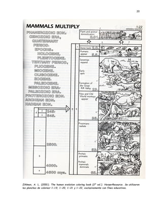 20
Zihlman, A. L. (2001). The human evolution coloring book (2ª ed.). HarperResource. Se utilizaron
las planchas de colorear 1-19, 1-20, 1-21 y 1-22, exclusivamente con fines educativos.
 