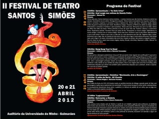 Programa II Festival de Teatro Santos Simões   2012