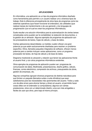 Programa, aplicaciones y sistema operativo