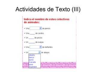 Actividades de Texto (III)
 