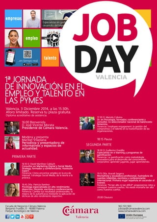 Programa #jobday 1º jornada de innovación en el empleo y talento en las pymes   cámara valencia