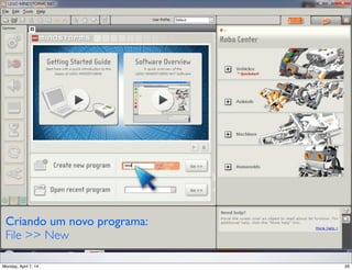 Criando um novo programa:
File >> New
 