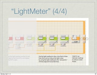Seguidor de Linha:
Controlador Proporcional
B
C
CB
LAÇO DE CALIBRAÇÃO - IDÉIA:
1. Criar um laço de repetição que só para quando o motor B girar 120o.
2. Dentro do laço se lê os valores do sensor de cor enquanto o robô está girando
para a direita para descobrir os valores de Min e Max.
3. Ler informação do Sensor de Cor no modo Light Sensor (saída numérica na porta
“Detected Color”) e guarde este valor na variável Light.
4. Se o valor Light é menor que o valor Min, então atualize Min <-- Light.
5. Se o valor Light é maior que o valor Max, então atualize Max <-- Light.
 
