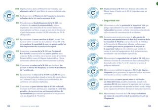 | comunidad de madrid 2021 |
152 153
	 317.	 Duplicaremos la M-513 entre Brunete y Boadilla del
Monte hasta el límite con la M-50 y ejecutaremos un
carril bici.
	 •	Seguridad vial
	 318.	 Llevaremos a cabo la gestión de la Seguridad Vial que
ponga especialmente el acento en los usuarios más
vulnerables (peatones, ciclistas y motoristas), incidiendo
en los tramos de concentración de accidentes.
	 319.	 Acometeremos un proyecto para la adecuación de
barreras para motoristas en la Red de Carreteras de la
Comunidad de Madrid, con la colocación de Sistemas
de Protección de Motoristas. Además, realizaremos
un estudio para nuevas propuestas de mejora de
la seguridad vial para este colectivo, que tendrá en
cuenta el resto del equipamiento de la infraestructura,
atendiendo a sus necesidades específicas.
	 320.	 Mejoraremos la seguridad vial en Ajalvir (M-113) para
eliminar el tramo de concentración de accidentes (TCA)
detectado entre el Km 7 y el 8, y mejorar el acceso al
polígono industrial.
	 321.	 Mejoraremos también la carretera M-123, de Algete a
Alalpardo, para garantizar la seguridad vial en un tramo
con muchos accesos y cambios de rasante.
	 322.	 Realizaremos un nuevo puente sobre el río Perales
en Aldea del Fresno, paralelo al existente, situado en la
carretera M-510, para mejorar la seguridad vial en el paso,
puesto que actualmente solo permite un único carril y obliga
a una regulación del tráfico alternativa mediante semáforos.
	 323.	 Mejoraremos el trazado de la M-510 para eliminar
un tramo de concentración de accidentes situado en
Chapinería.
	309.	 Impulsaremos, junto al Ministerio de Fomento, una
alternativa a la A-1, que libere de atascos toda esa zona.
	 310.	 Reclamaremos al Ministerio de Fomento la ejecución
del enlace de la A-6 con la carretera M-40.
	 311.	 Procederemos al desdoblamiento de la M-121, con
el objetivo de reducir la siniestralidad y ofrecer
respuesta a una demanda de los vecinos de la zona,
especialmente en Meco, ya que se trata de un tramo por
el que diariamente circulan 14.200 vehículos, un 5% de
ellos pesados.
	 312.	 Ejecutaremos el tercer carril en la M-607, tramo Tres
Cantos norte-variante sur de Colmenar Viejo (M-618),
para mejorar la capacidad de esta vía que es una de las
más importantes de acceso hacia la capital.
	 313.	 Crearemos un acceso de la M-301 con Perales del
Río (Getafe), construyendo una nueva glorieta para
conectar dicha carretera con el acceso, tanto al barrio de
Perales del Río como al Polígono Industrial Los Olivos,
incluyendo además un paso inferior peatonal y ciclista.
	 314.	 Crearemos un enlace en la M-506, que facilitará los
accesos al barrio del Hospital y al centro de Bomberos
de Fuenlabrada.
	 315.	 Ejecutaremos el enlace de la M-609 con la M-607, para
mejorar el actual enlace situado al norte del casco urbano
de Colmenar Viejo, y facilitar la accesibilidad de dos
carreteras con calzadas duplicadas.
	 316.	 Crearemos un paso inferior bajo la M-301 en Getafe
(variante de Perales del Rio), para conectar el carril bici
paralelo a la carretera con un itinerario ciclista del
Ayuntamiento que trascurre paralelo a la vía pecuaria,
con una longitud de 70 metros.
E
N
C
URSO
E N C U
R
S
O
E
N
C
URSO
E N C U
R
S
O
E
N
C
URSO
E N C U
R
S
O
E
N
C
URSO
E N C U
R
S
O
E
N
C
URSO
E N C U
R
S
O
E
N
C
URSO
E N C U
R
S
O
E
N
C
URSO
E N C U
R
S
O
E
N
C
URSO
E N C U
R
S
O
E
N
C
URSO
E N C U
R
S
O
 