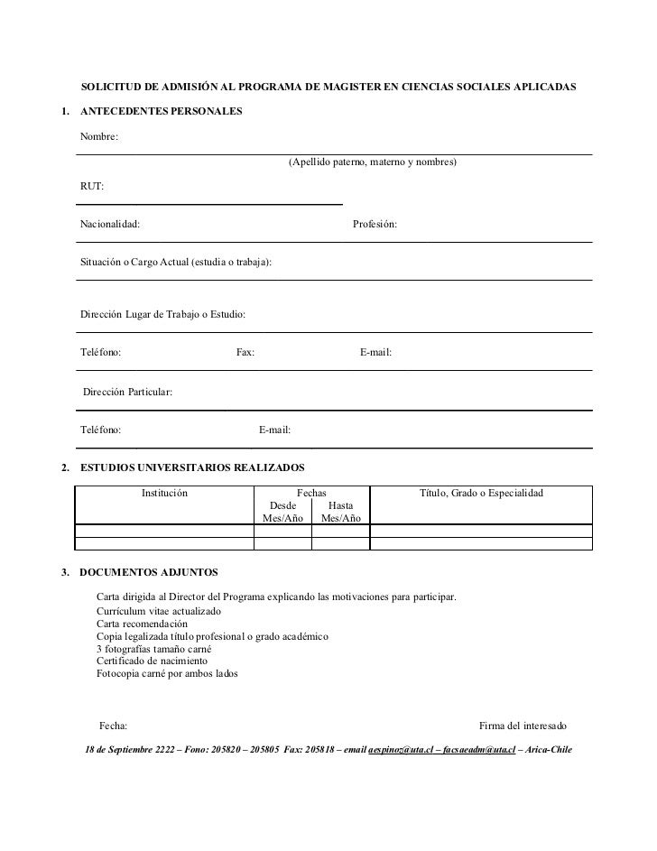 Programa magister en ciencias sociales aplicadas