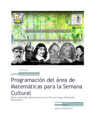 Programa matematicas semana cultural 2013