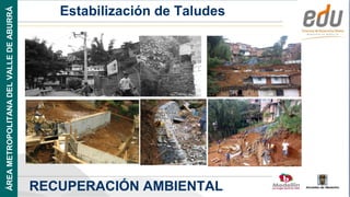 ÁREA METROPOLITANA DEL VALLE DE ABURRÁ      Estabilización de Taludes




                                         RECUPERACIÓN AMBIENTAL         Alcaldía de Medellín
 