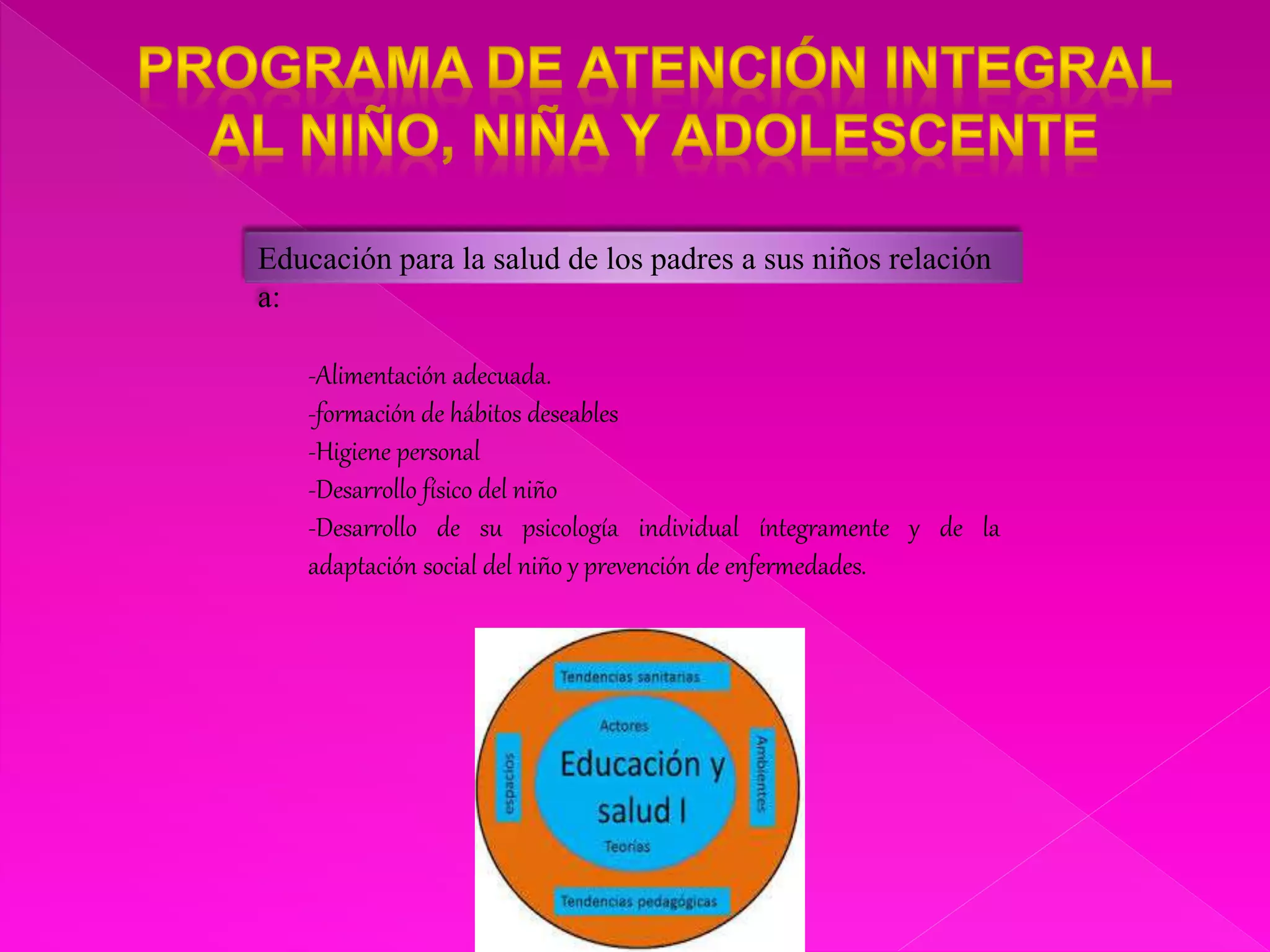 Programa nacional de atencion integral del niño, niña y adolescente ...