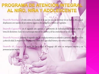 Programa nacional de atencion integral del niño, niña y adolescente | PPTX