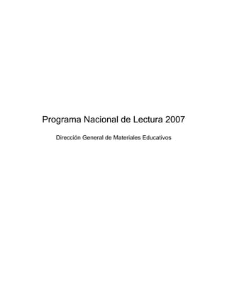 Programa nacional de lectura 2007