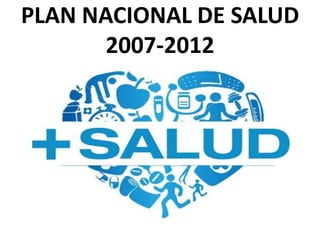 PLAN NACIONAL DE SALUD
2007-2012
 