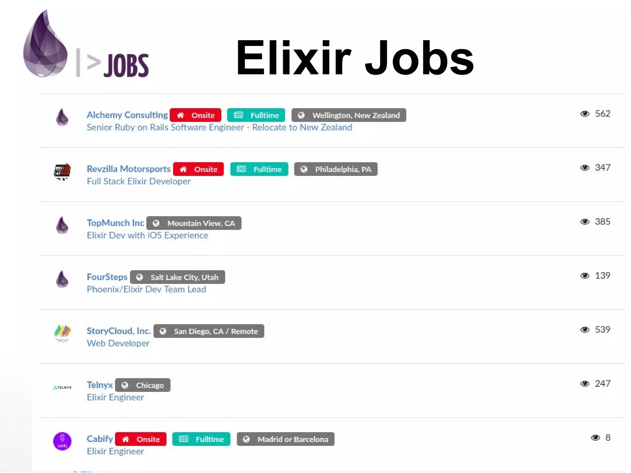Elixir Jobs
 