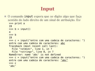 Programando em python comandos basicos | PDF