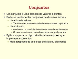 Programando em python conjuntos | PDF