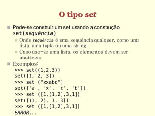 Programando em python conjuntos | PDF