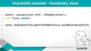 PASSWORD HASHING - PASSWORD_HASH
 