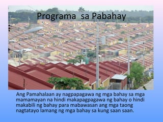 Programa ng pamahalaan sa pagpapaunlad ng bansa baya slr | PPT