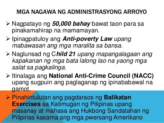 Mga nagawa ni dating pangulong gloria macapagal arroyo - Warsaw Local