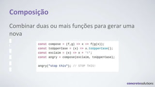 Composição
Combinar duas ou mais funções para gerar uma
nova
 
