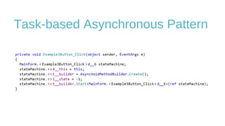 Task-based Asynchronous Pattern

 