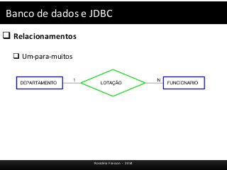 Banco de dados e JDBC 
Rosicléia Frasson - 2014 
 Relacionamentos 
 Um-para-muitos 
 
