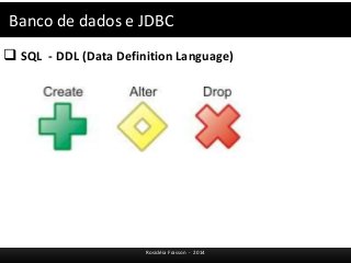 Banco de dados e JDBC 
 SQL - DDL (Data Definition Language) 
Rosicléia Frasson - 2014 
 