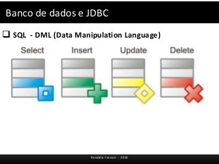 Banco de dados e JDBC 
 SQL - DML (Data Manipulation Language) 
Rosicléia Frasson - 2014 
 