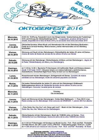 Programa Oktoberfest 2016